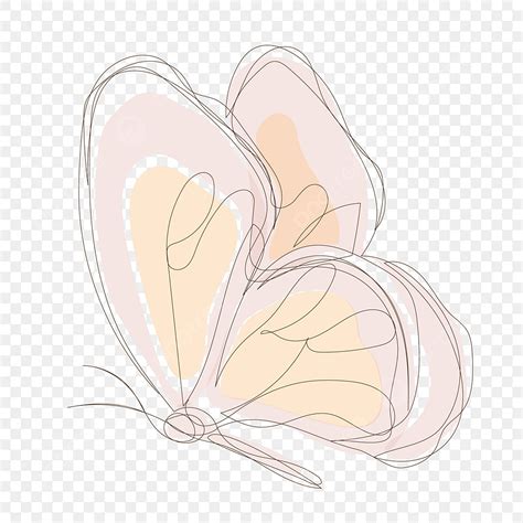 Pastel Butterfly Vector Hd PNG Images, Simple Linedrawing Butterfly ...