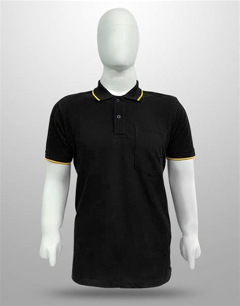 Men’s Plain Polo T-Shirt with Pocket Black Color – Qualitee Mart