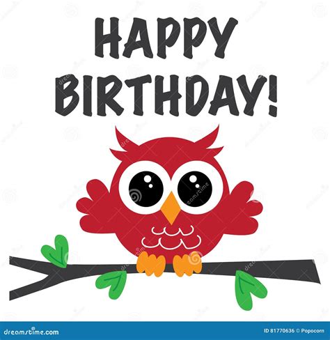 Happy Birthday Sweet Owl Stock Illustration Illustration Of