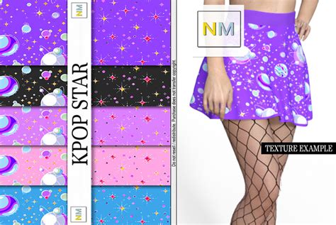 Second Life Marketplace Kpop Star 10 Seamless Colorful Patterns Textures Nm