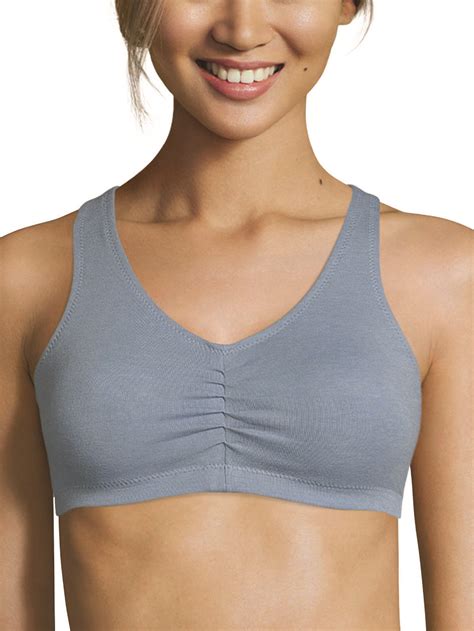 Hanes Women S Stretch Cotton Low Impact X Temp Sports Bras 2 Pack H570 Ebay