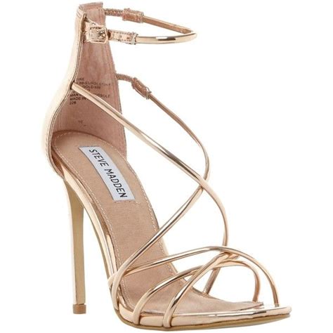 Steve Madden Satire Strappy Stiletto Heeled Sandals Rose Gold