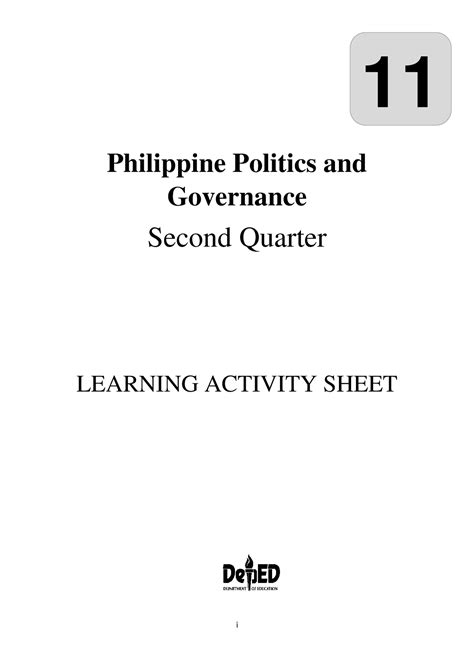 Philippine Politics And Governance Q2 Las I Philippine Politics And