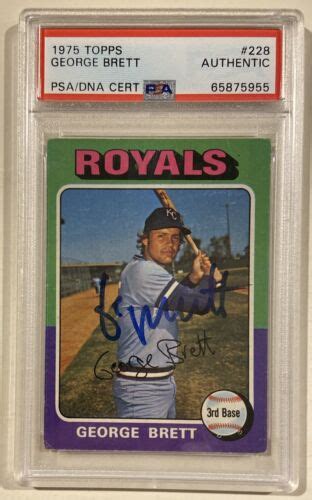 Topps George Brett Signed Baseball Rookie Card Psa Dna Kc