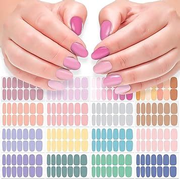 Amazon DANNEASY 16 Sheets Light Colour Nail Wraps For Women Gel