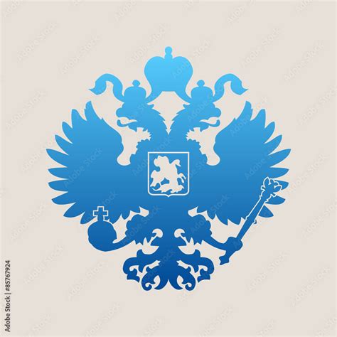 Russian coat of arms double-headed eagle emblem. Symbol Stock Vector | Adobe Stock