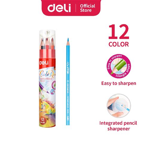 Jual Deli Pensil Warna 12 24 36 Warna Dengan Bonus Rautan Pensil Pada