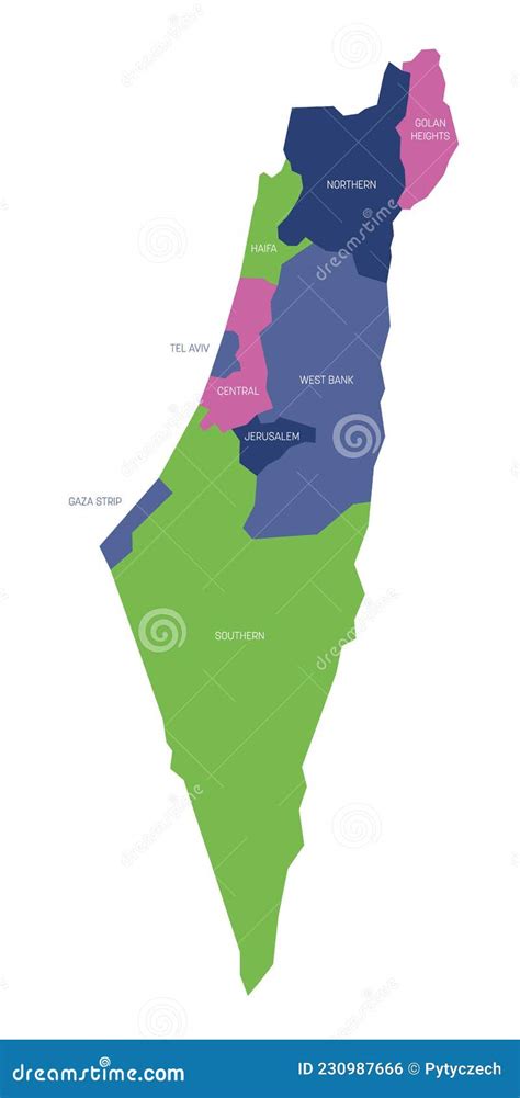 Israel - Administrative Map Of Districts Vector Illustration ...