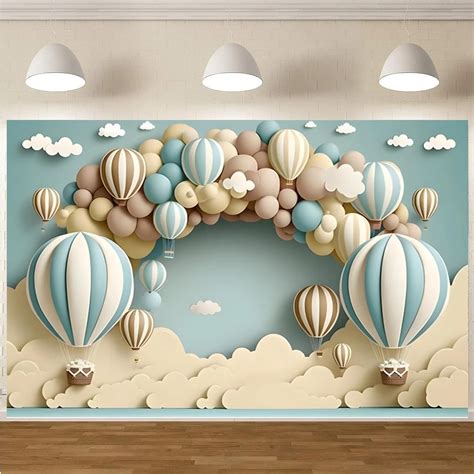 Amazon Painting Balloons Baby Shower Backdrop For Photoshoot Hot Air Balloon Newborn St