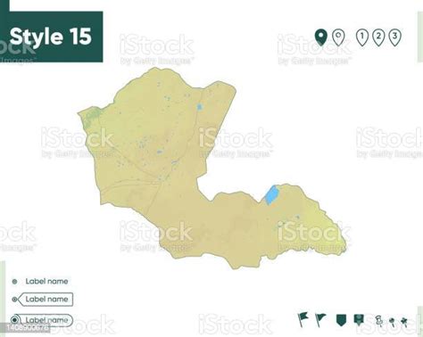 Ilustración De Dornod Mongolia Mapa Con Relieve Sombreado Cubierta