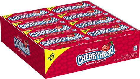 Lemonhead Cherryhead Chewy Candy Cherry Flavor 08oz Box Of 24