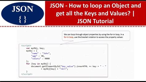 Json Object Looping Extracting All Keys And Values Json Tutorial