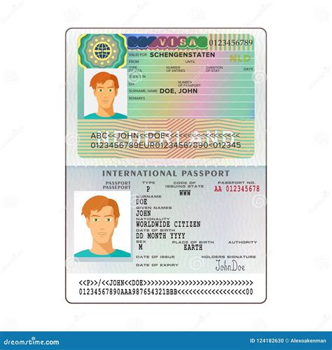 Vector International Open Passport with Netherlands Visa Stock Vector ...