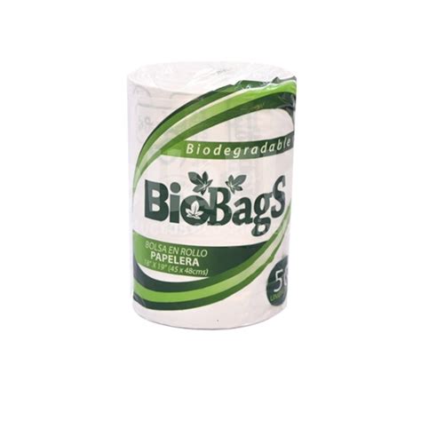 Bolsa BioBag 18 X19 Blanca Papelera Rollo 50 Unidades