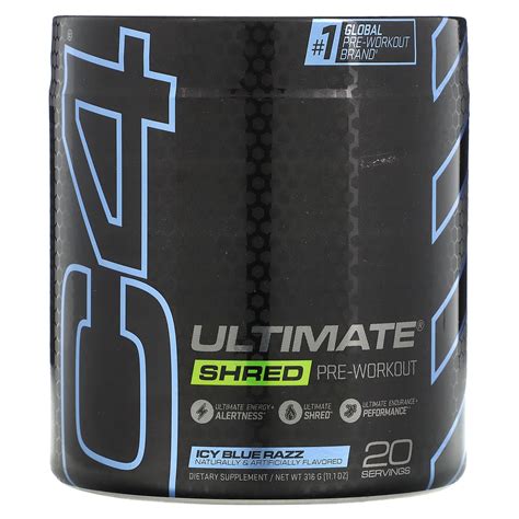 Cellucor C Ultimate Shred Pre Workout Ice Blue Razz Oz G