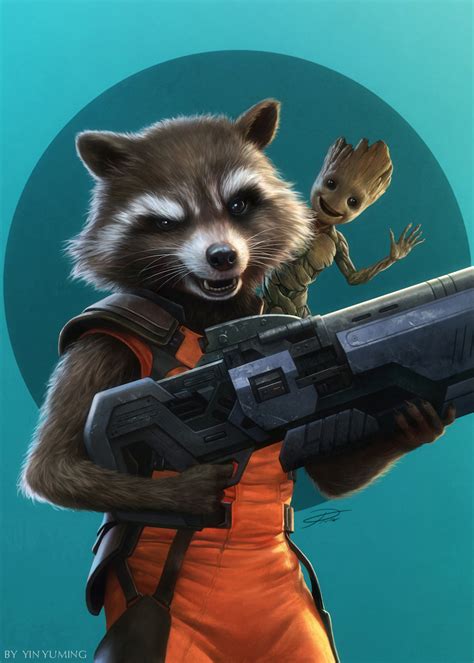 Rocket Raccoon and Baby Groot by yinyuming on DeviantArt