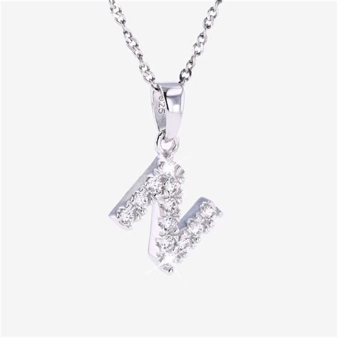 Sterling Silver N Initial Necklace Warren James