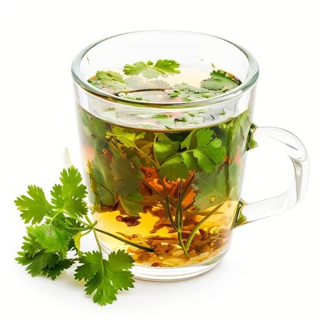 Tasty Cilantro Tea Isolated On White Background Premium Ai Generated