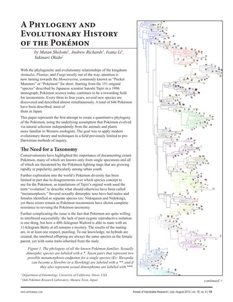 Pdf A Phylogeny And Evolutionary History Of The Pok Mon