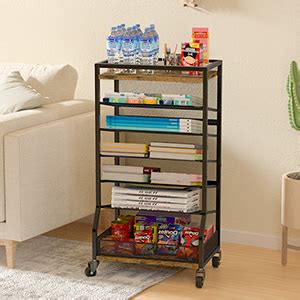 Amazon ThreeHio 7 Tier Rolling File Cart With Sliding Trays Wood