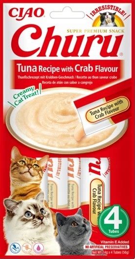 Inaba Cat Churu Tuna With Crab Flavour 4x14g 56g Przysmak Smaczki Dla