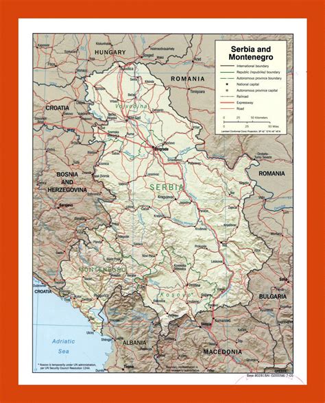 Political map of Serbia and Montenegro - 2005 | Maps of Montenegro ...