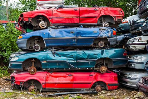 Stacks Of Crushed Cars Old Cars Cars Stock Photography