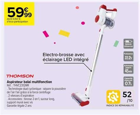 Promo Aspirateur Balai Multifonction Thomson Chez Carrefour Contact