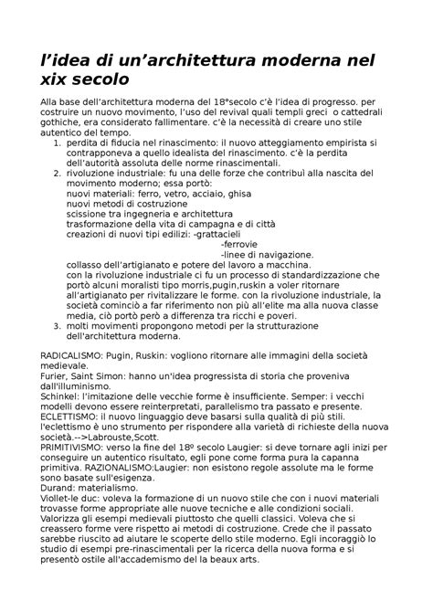 L'architettura moderna dal 1900 - Docsity