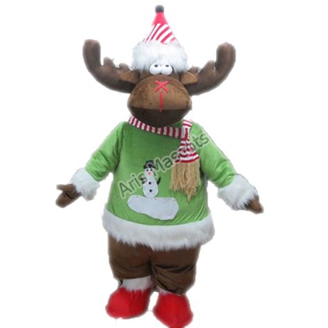 Fancy Moose Mascot Costume For Christmas Events Xmas Reindeer Adult