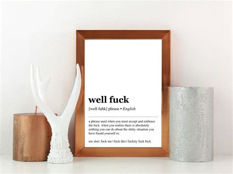 Fuck Definition Decor Fuck Definition Art Office Wall Art Funny Office Art Funny Work