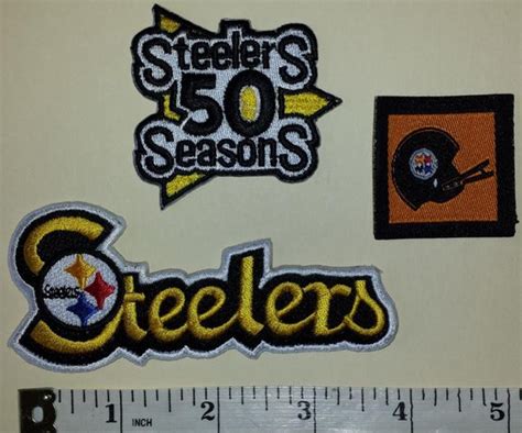 3 Pittsburgh Steelers 50th Anniversary Nfl Football Patch Lot United