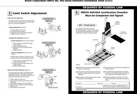 Braun Corporation Fmvss No 403 Users Manual