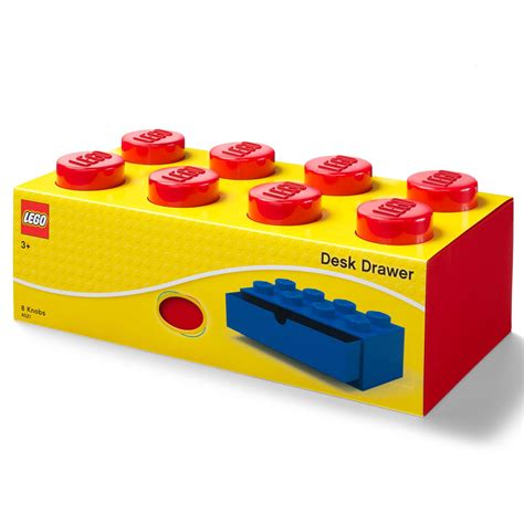LEGO BRICK STORAGE DESK DRAWER 8 KNOBS GIANT BUILDING BLOCK - RED ...