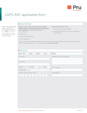 Fillable Online Lgps Avc Application Form Fax Email Print Pdffiller