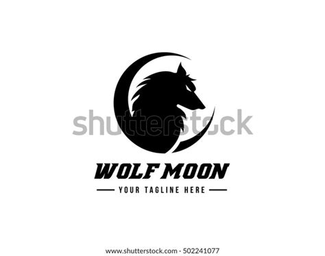 Wolf Moon Logo Template Stock Vector (Royalty Free) 502241077