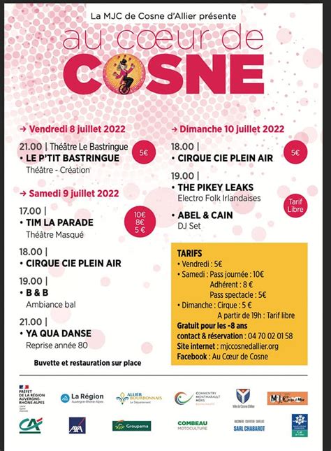 Festival Au Coeur De Cosne Mjc Cosne D Allier