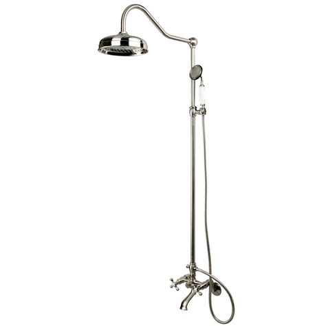 Kingston Brass Vintage 2 Handle Claw Foot Tub Faucet And Shower Combination In Satin Nickel