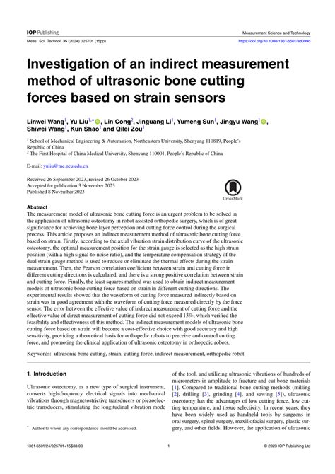 Investigation Of An Indirect Measurement Method Of Ultrasonic Bone