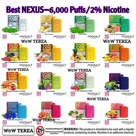 Best Podsalt Nexus Puffs Mg Disposable Vape Wow Terea