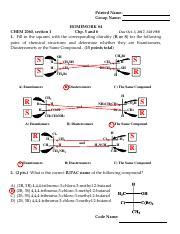 HW 2060 4F17AK Pdf Printed Name Group Name HOMEWORK 4 CHEM 2060