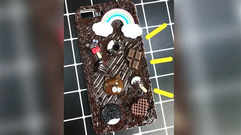 Diy Decoden Phone Case Chocolate Phone Case For Iphone78 Plus Very Easy Youtube