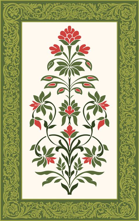 Mughal flower motif. Botanical floral ethnic motif. 34373469 Vector Art ...