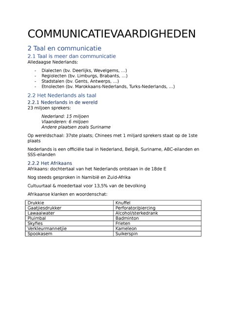 Comva Samenvatting Communicatievaardigheden