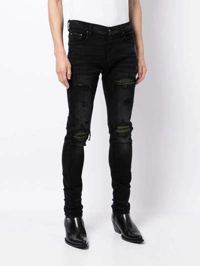 Amiri Black Distressed Finish Ripped Skinny Jeans Modesens