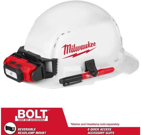 Bolt White Type 1 Class C Full Brim Vented Hard Hat In 2024 Milwaukee