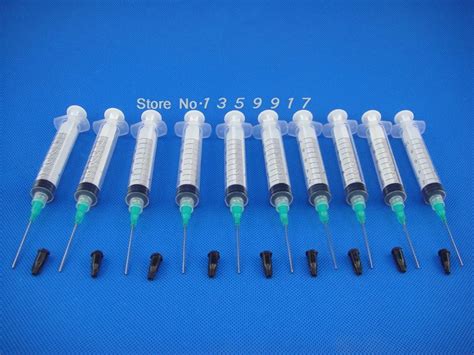 10sets 10ml 10cc Luer Lock Syringes With 18GA Blunt Tip Fill Needles 1