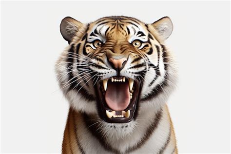 Premium AI Image | Tiger face on a white background