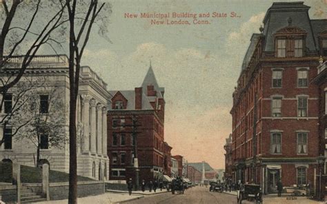 New London CT, Connecticut, Municipal Building, State Street, 1914, Certified Original Vintage ...