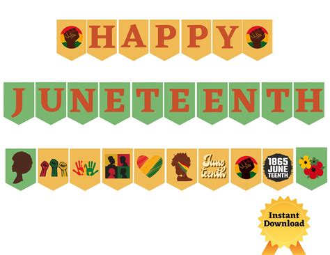 Juneteenth Banner Printable / Juneteenth Garland / Juneteenth Sign ...